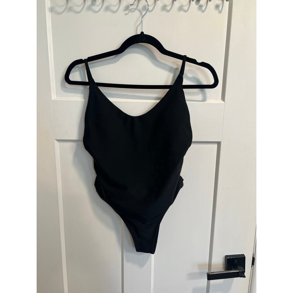 NWOT Aerie One Piece High Cut Cheeky Swimsuit Sz Small Side Cut Out Design Black - Picture 6 of 10